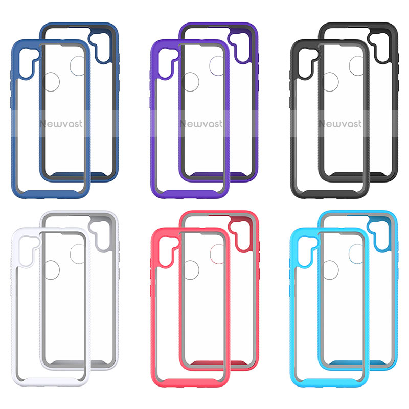 Silicone Transparent Frame Case Cover 360 Degrees ZJ1 for Samsung Galaxy A11