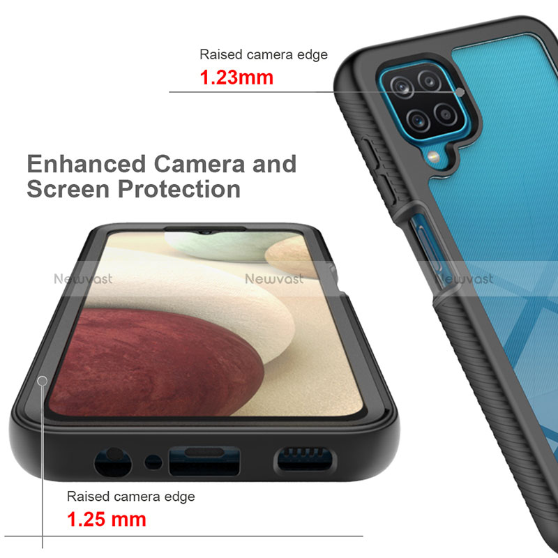 Silicone Transparent Frame Case Cover 360 Degrees ZJ1 for Samsung Galaxy A12 5G