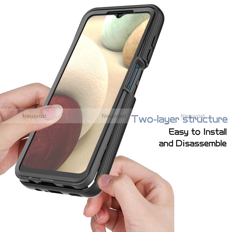 Silicone Transparent Frame Case Cover 360 Degrees ZJ1 for Samsung Galaxy A12 5G