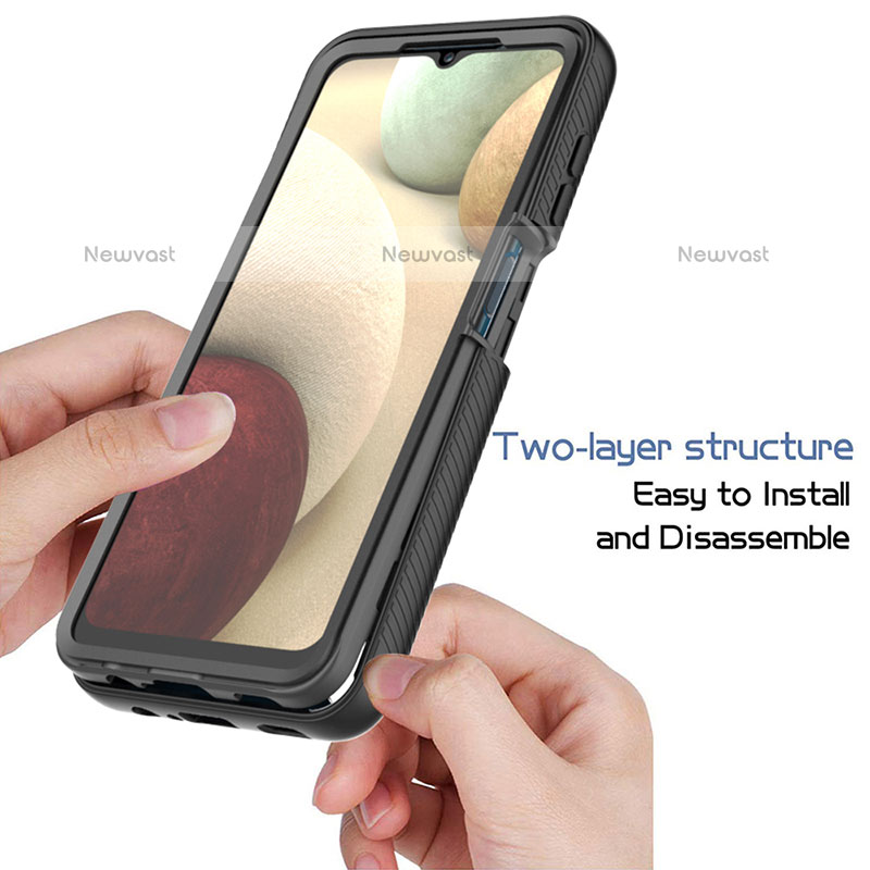 Silicone Transparent Frame Case Cover 360 Degrees ZJ1 for Samsung Galaxy A12