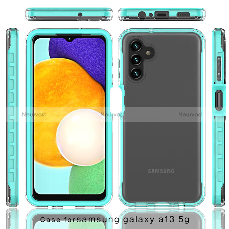 Silicone Transparent Frame Case Cover 360 Degrees ZJ1 for Samsung Galaxy A13 5G