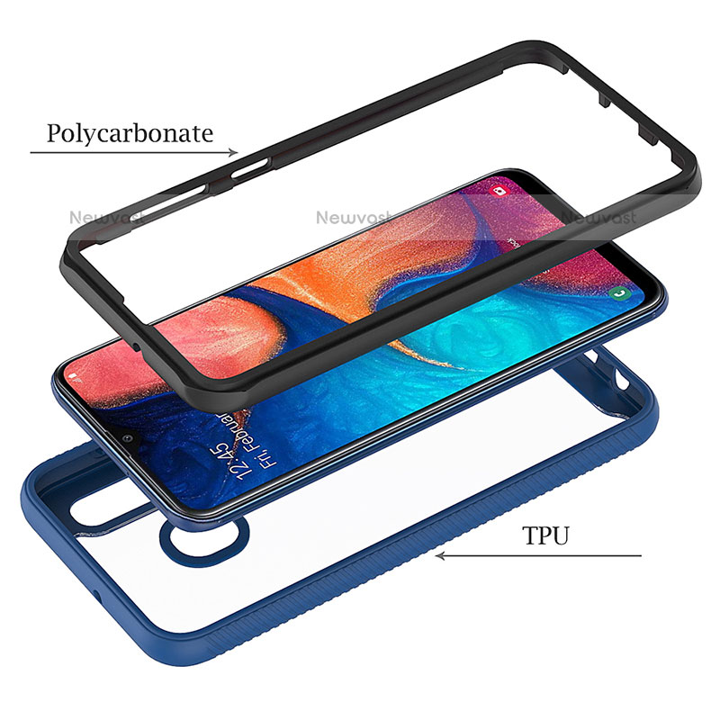 Silicone Transparent Frame Case Cover 360 Degrees ZJ1 for Samsung Galaxy A20