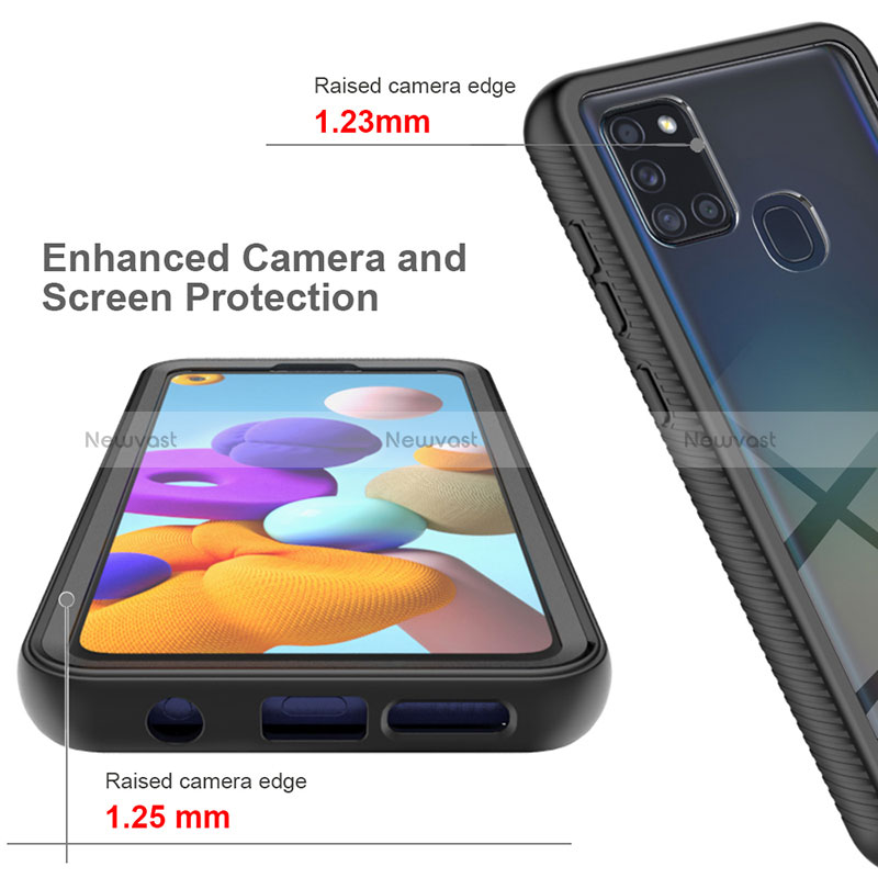 Silicone Transparent Frame Case Cover 360 Degrees ZJ1 for Samsung Galaxy A21s