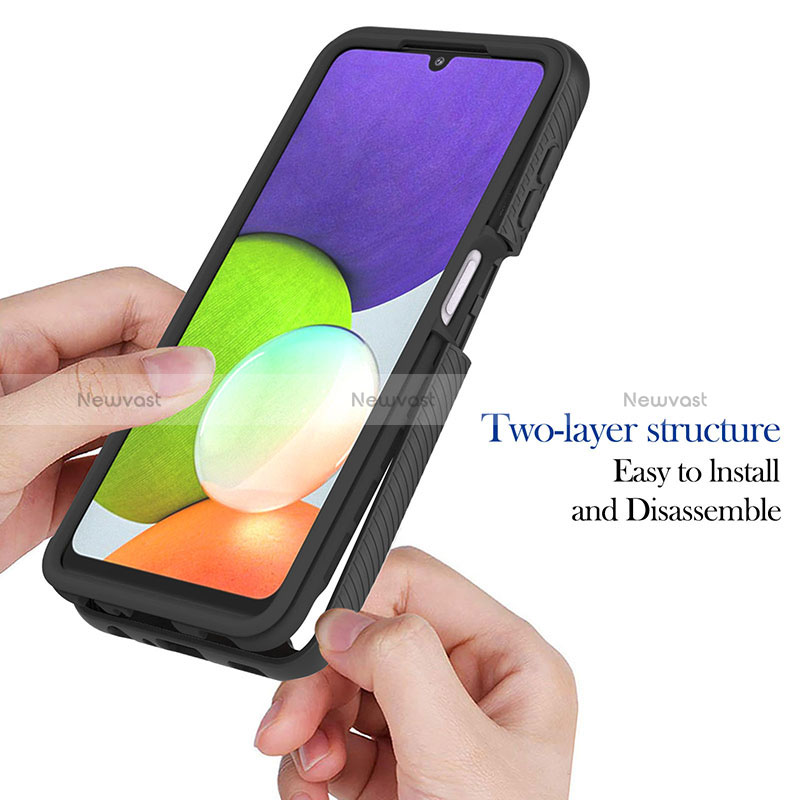 Silicone Transparent Frame Case Cover 360 Degrees ZJ1 for Samsung Galaxy A22 4G