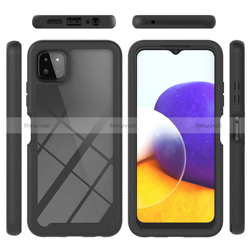 Silicone Transparent Frame Case Cover 360 Degrees ZJ1 for Samsung Galaxy A22 5G