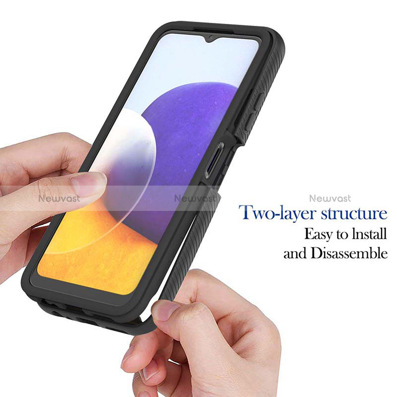 Silicone Transparent Frame Case Cover 360 Degrees ZJ1 for Samsung Galaxy A22 5G