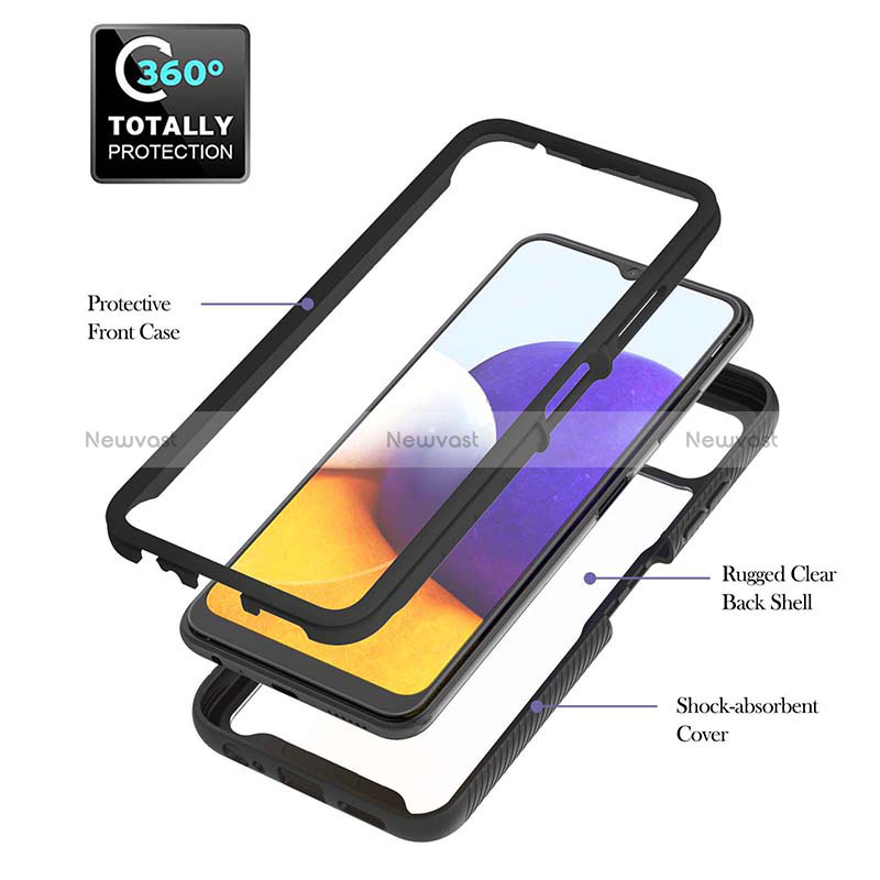 Silicone Transparent Frame Case Cover 360 Degrees ZJ1 for Samsung Galaxy A22 5G