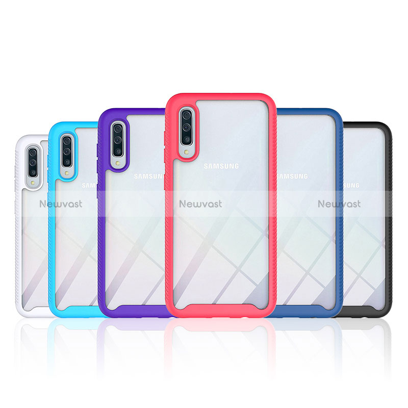 Silicone Transparent Frame Case Cover 360 Degrees ZJ1 for Samsung Galaxy A30S