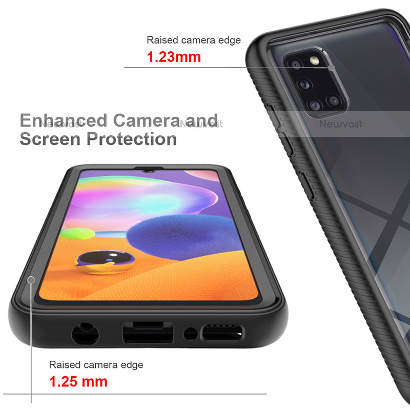 Silicone Transparent Frame Case Cover 360 Degrees ZJ1 for Samsung Galaxy A31