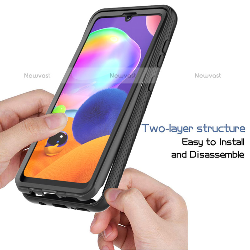 Silicone Transparent Frame Case Cover 360 Degrees ZJ1 for Samsung Galaxy A31