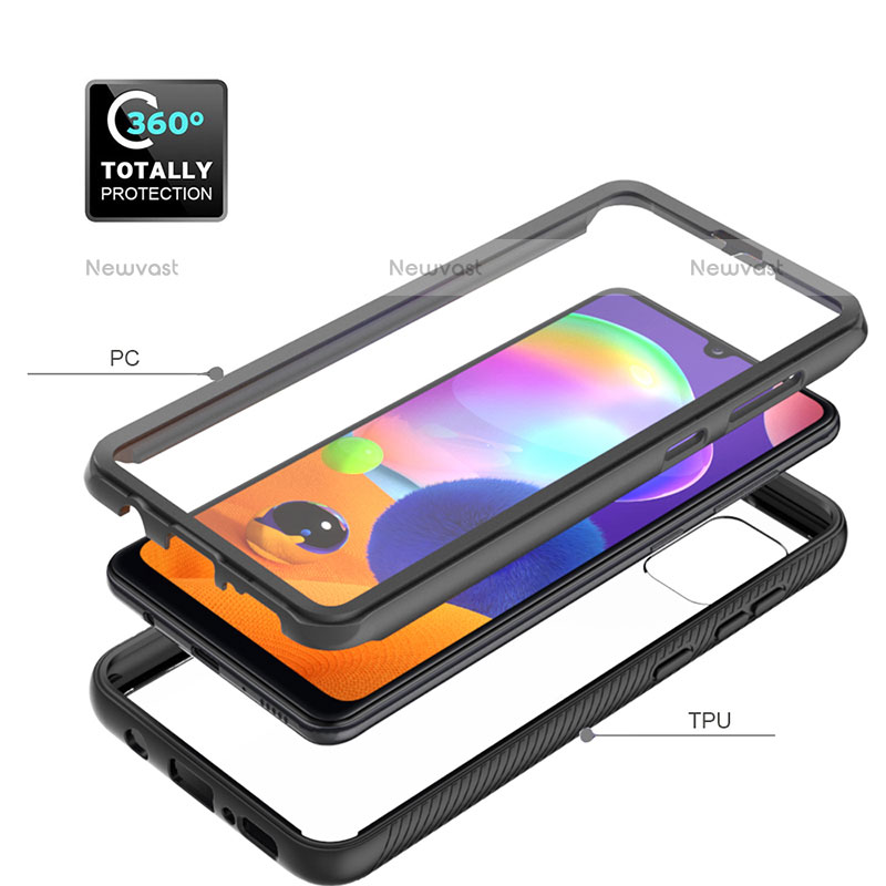 Silicone Transparent Frame Case Cover 360 Degrees ZJ1 for Samsung Galaxy A31