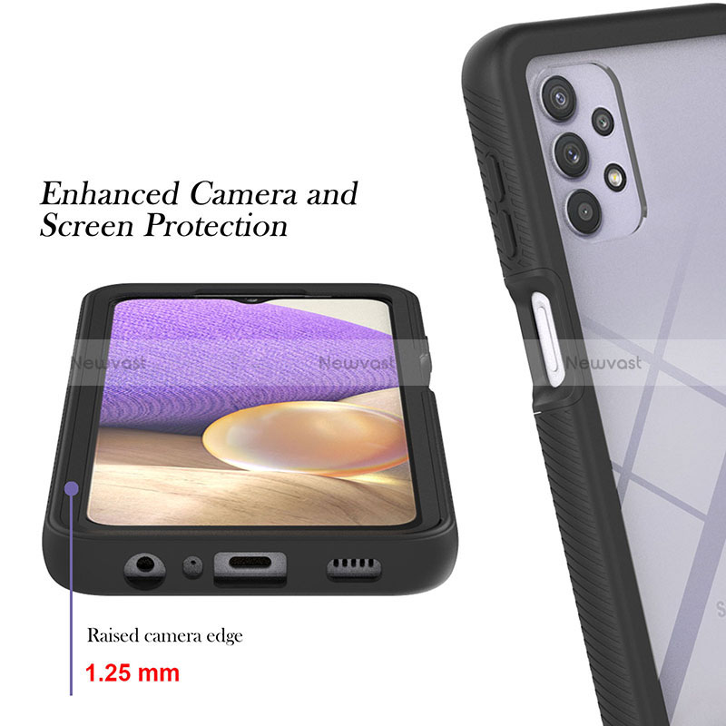 Silicone Transparent Frame Case Cover 360 Degrees ZJ1 for Samsung Galaxy A32 5G