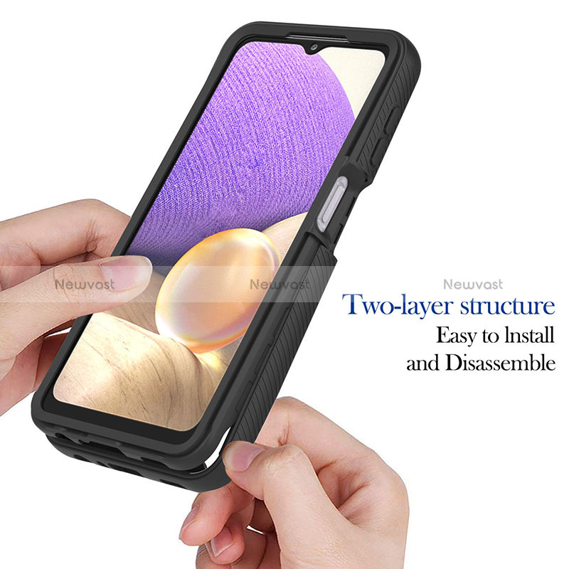 Silicone Transparent Frame Case Cover 360 Degrees ZJ1 for Samsung Galaxy A32 5G