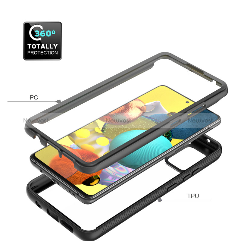 Silicone Transparent Frame Case Cover 360 Degrees ZJ1 for Samsung Galaxy A51 5G