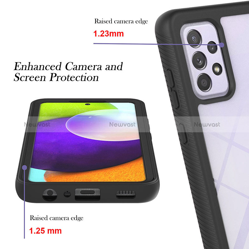 Silicone Transparent Frame Case Cover 360 Degrees ZJ1 for Samsung Galaxy A52s 5G