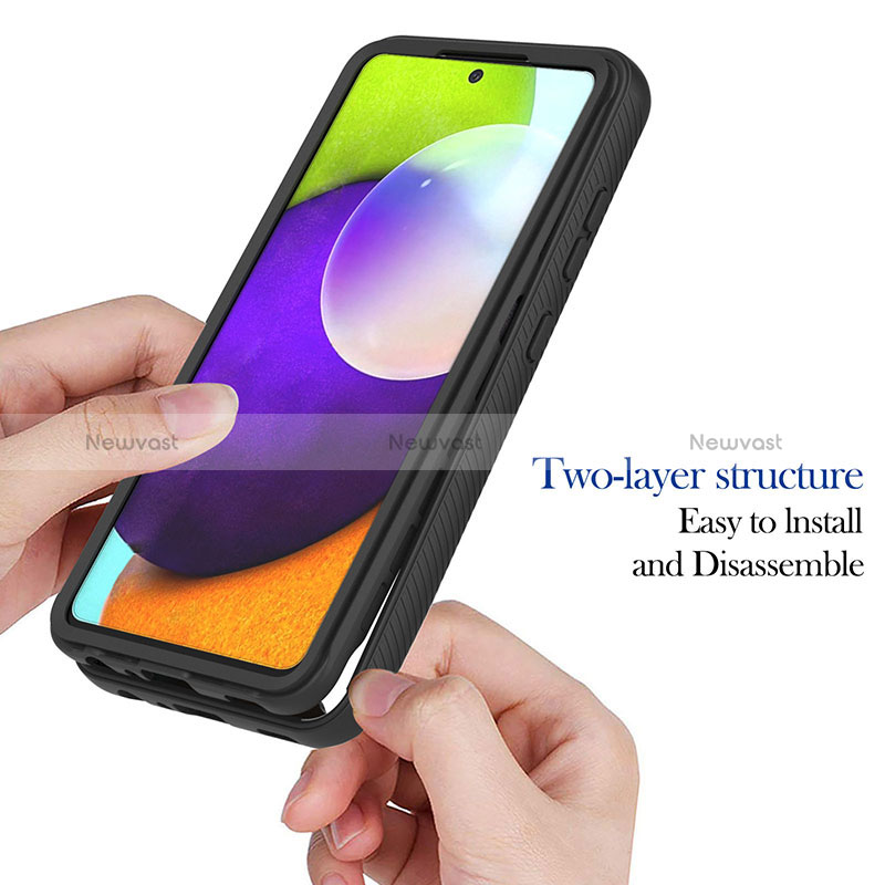 Silicone Transparent Frame Case Cover 360 Degrees ZJ1 for Samsung Galaxy A52s 5G