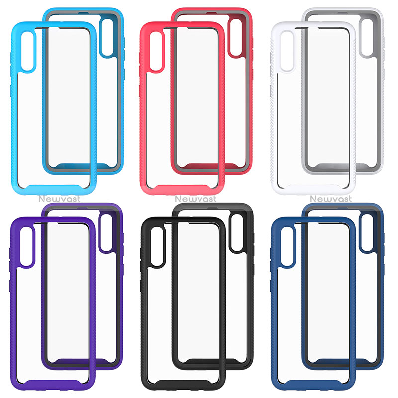 Silicone Transparent Frame Case Cover 360 Degrees ZJ1 for Samsung Galaxy A70