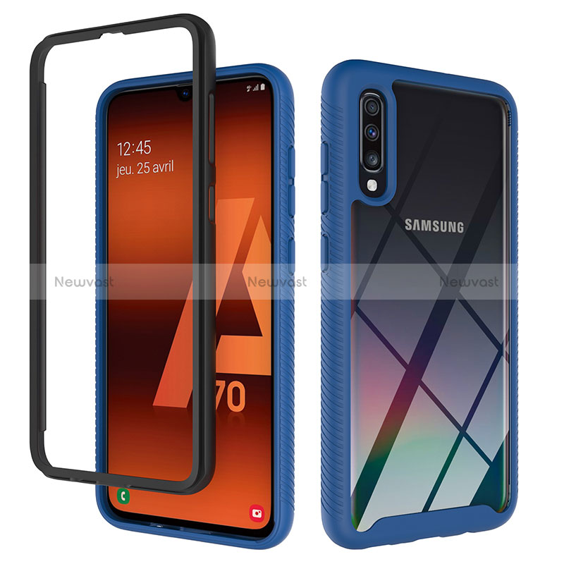 Silicone Transparent Frame Case Cover 360 Degrees ZJ1 for Samsung Galaxy A70S