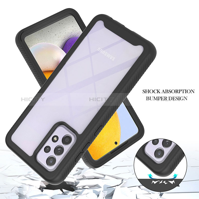 Silicone Transparent Frame Case Cover 360 Degrees ZJ1 for Samsung Galaxy A72 4G