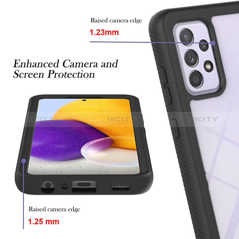 Silicone Transparent Frame Case Cover 360 Degrees ZJ1 for Samsung Galaxy A72 4G
