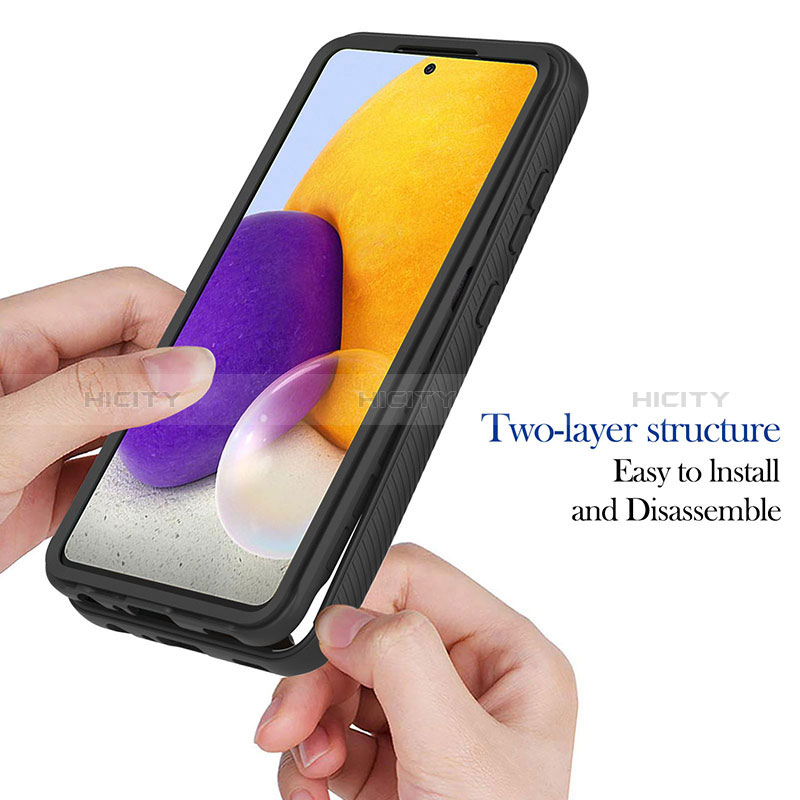 Silicone Transparent Frame Case Cover 360 Degrees ZJ1 for Samsung Galaxy A72 5G