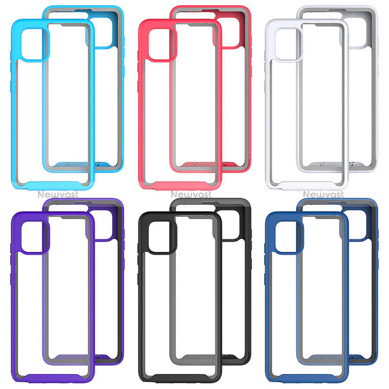 Silicone Transparent Frame Case Cover 360 Degrees ZJ1 for Samsung Galaxy A81