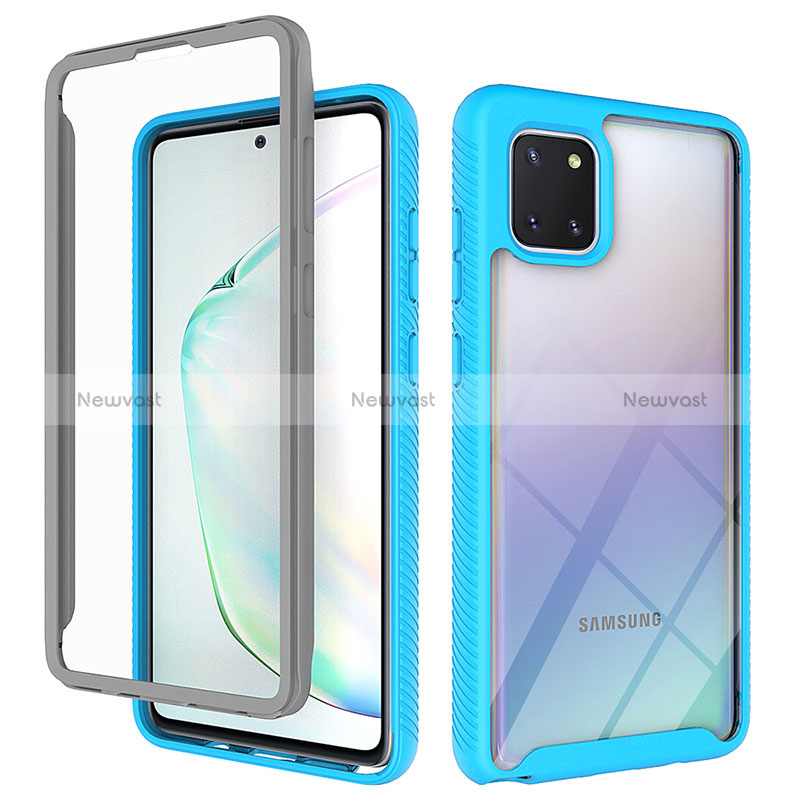 Silicone Transparent Frame Case Cover 360 Degrees ZJ1 for Samsung Galaxy A81