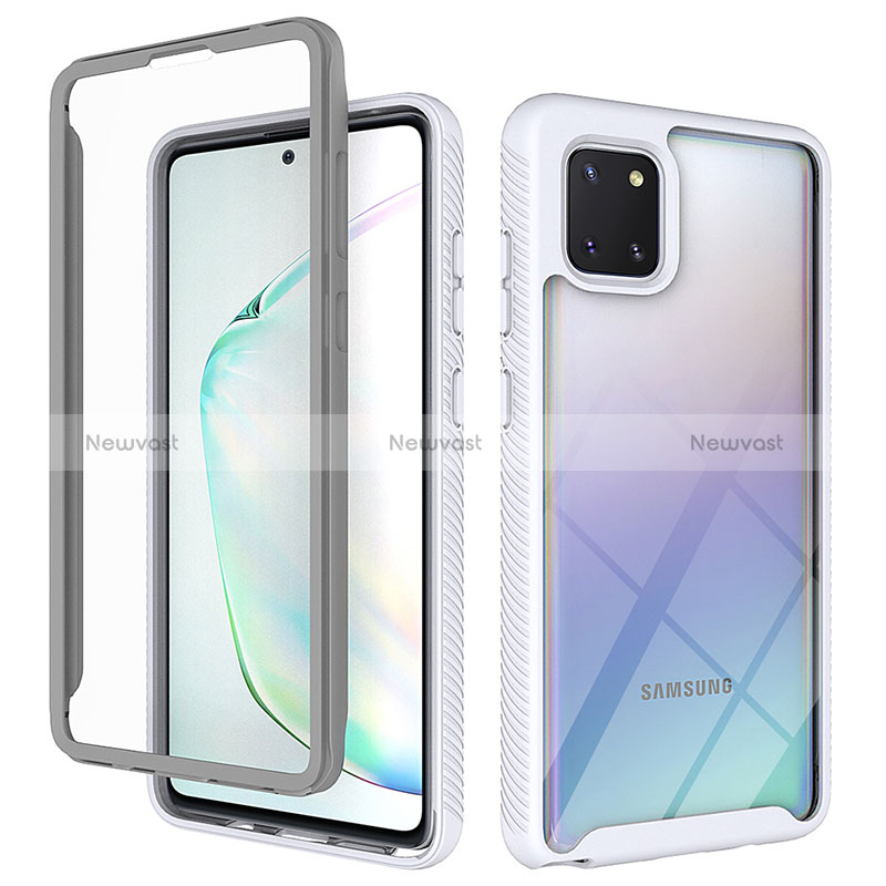 Silicone Transparent Frame Case Cover 360 Degrees ZJ1 for Samsung Galaxy A81