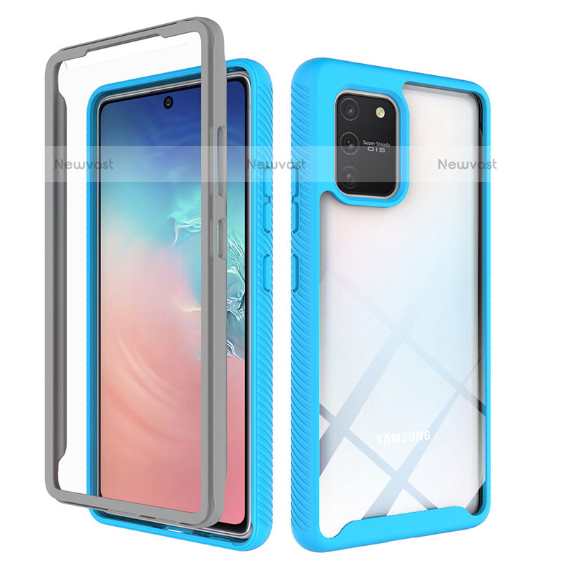 Silicone Transparent Frame Case Cover 360 Degrees ZJ1 for Samsung Galaxy A91