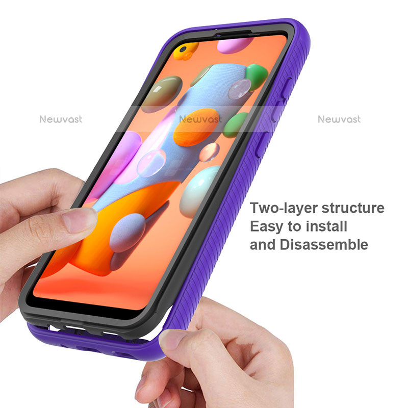 Silicone Transparent Frame Case Cover 360 Degrees ZJ1 for Samsung Galaxy M11