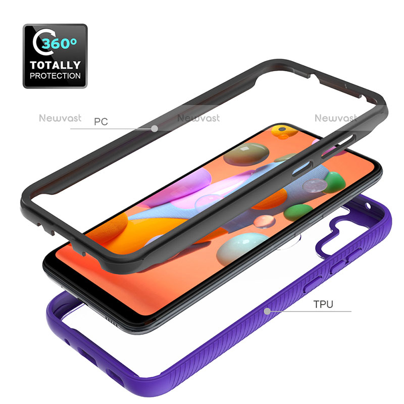 Silicone Transparent Frame Case Cover 360 Degrees ZJ1 for Samsung Galaxy M11