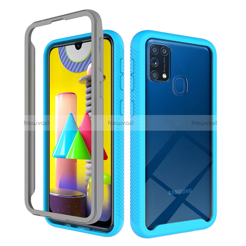 Silicone Transparent Frame Case Cover 360 Degrees ZJ1 for Samsung Galaxy M21s