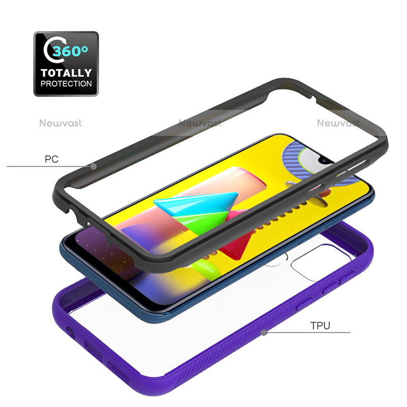 Silicone Transparent Frame Case Cover 360 Degrees ZJ1 for Samsung Galaxy M31