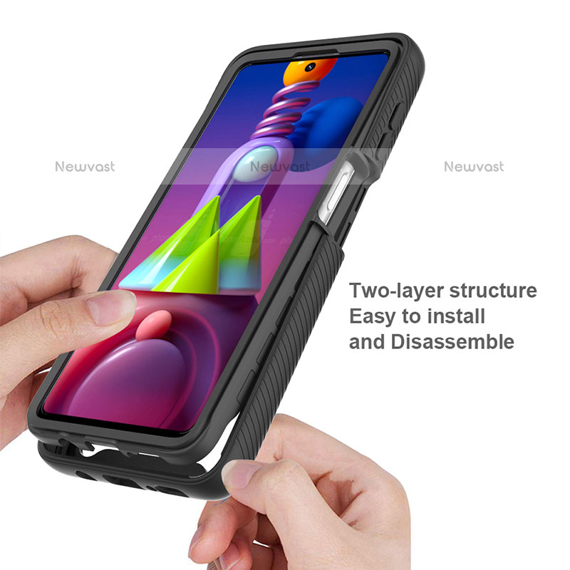 Silicone Transparent Frame Case Cover 360 Degrees ZJ1 for Samsung Galaxy M51