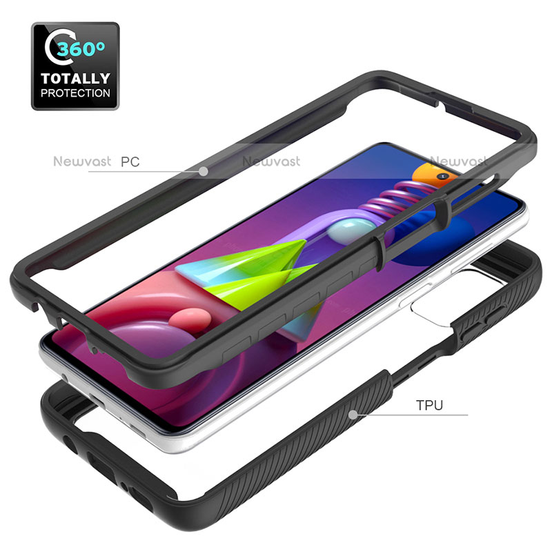 Silicone Transparent Frame Case Cover 360 Degrees ZJ1 for Samsung Galaxy M51