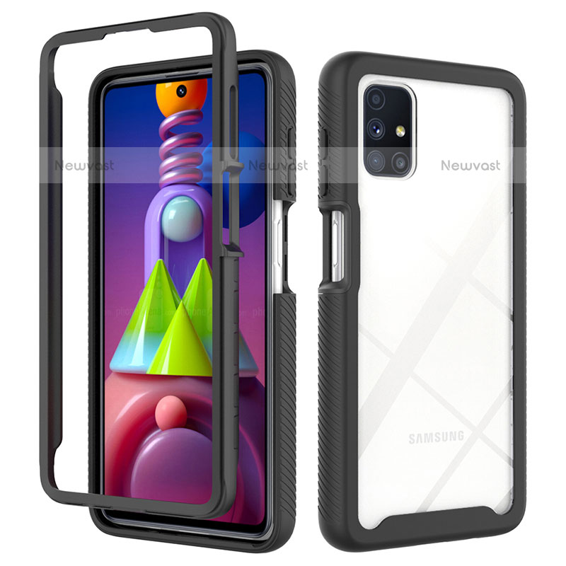 Silicone Transparent Frame Case Cover 360 Degrees ZJ1 for Samsung Galaxy M51