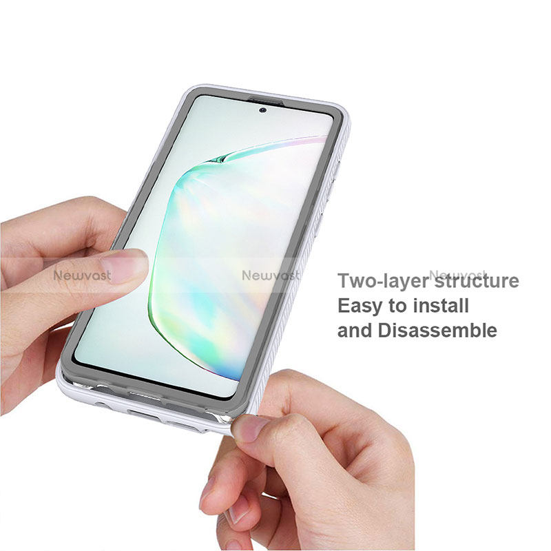 Silicone Transparent Frame Case Cover 360 Degrees ZJ1 for Samsung Galaxy M60s