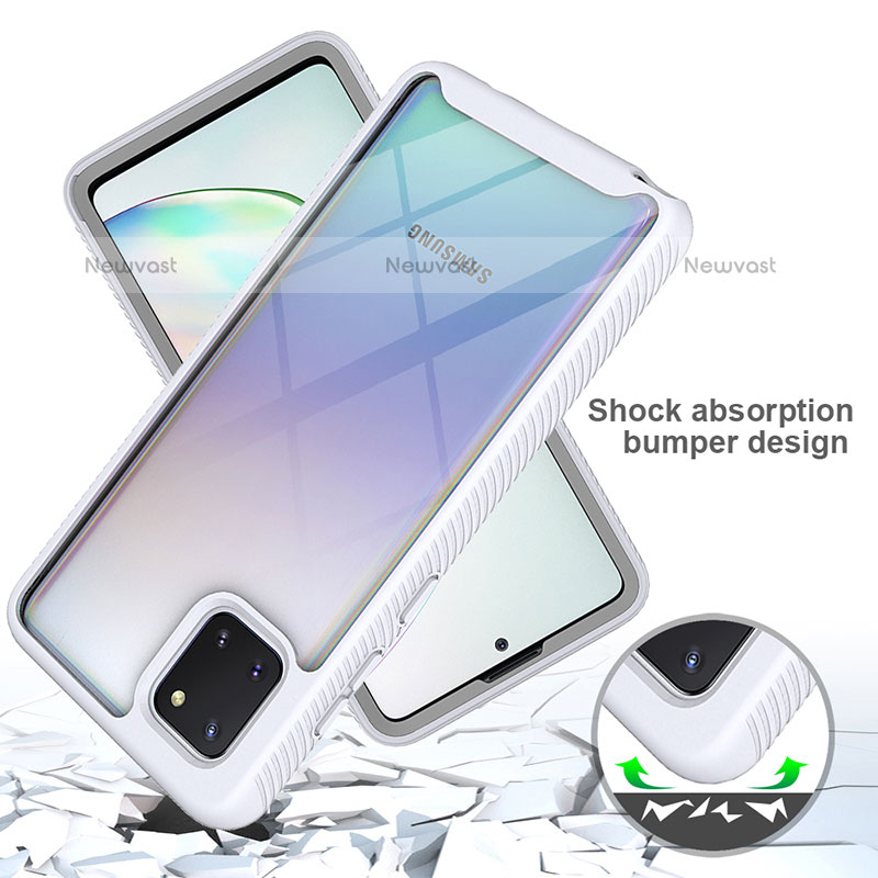 Silicone Transparent Frame Case Cover 360 Degrees ZJ1 for Samsung Galaxy Note 10 Lite