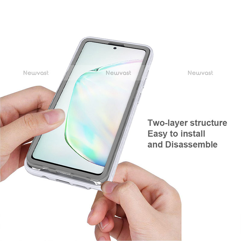Silicone Transparent Frame Case Cover 360 Degrees ZJ1 for Samsung Galaxy Note 10 Lite