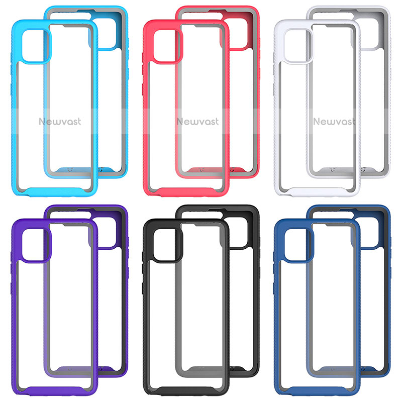 Silicone Transparent Frame Case Cover 360 Degrees ZJ1 for Samsung Galaxy Note 10 Lite