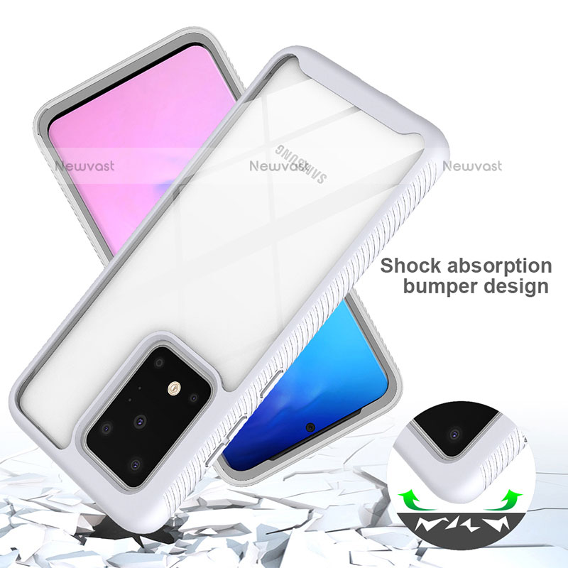 Silicone Transparent Frame Case Cover 360 Degrees ZJ1 for Samsung Galaxy S20 Ultra