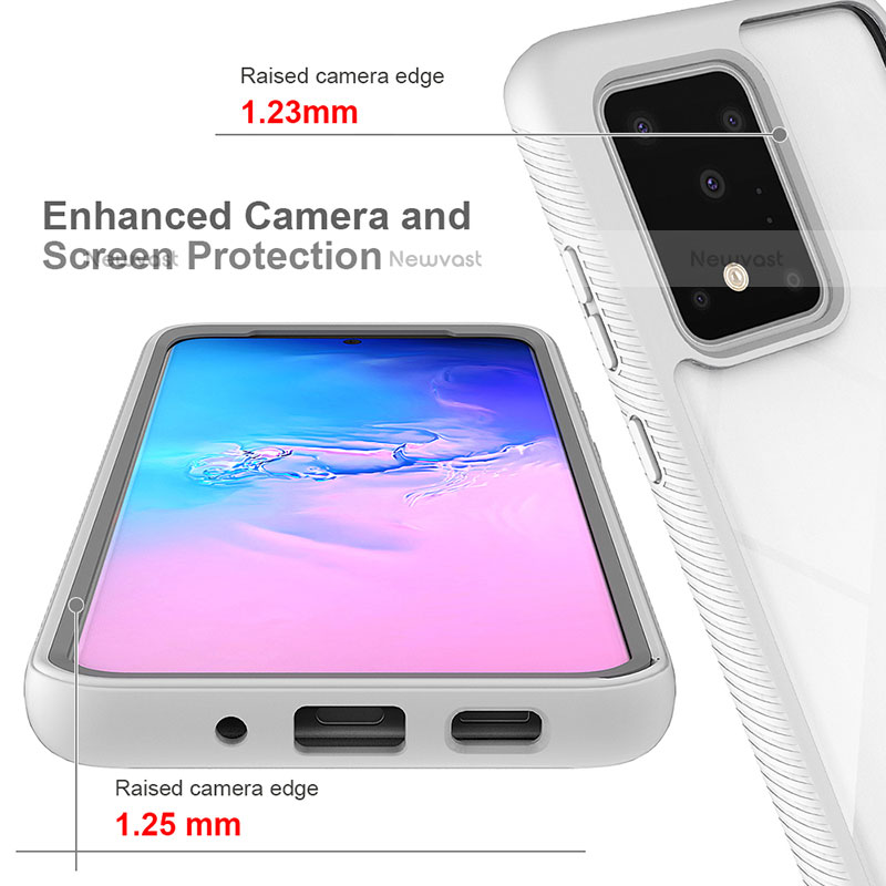 Silicone Transparent Frame Case Cover 360 Degrees ZJ1 for Samsung Galaxy S20 Ultra 5G