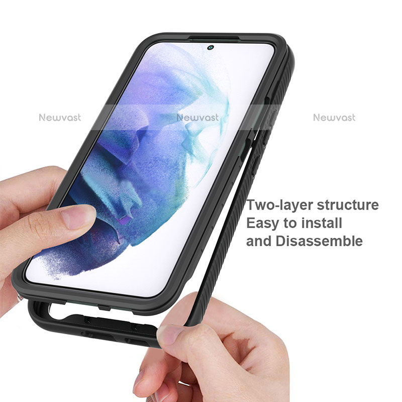 Silicone Transparent Frame Case Cover 360 Degrees ZJ1 for Samsung Galaxy S22 5G