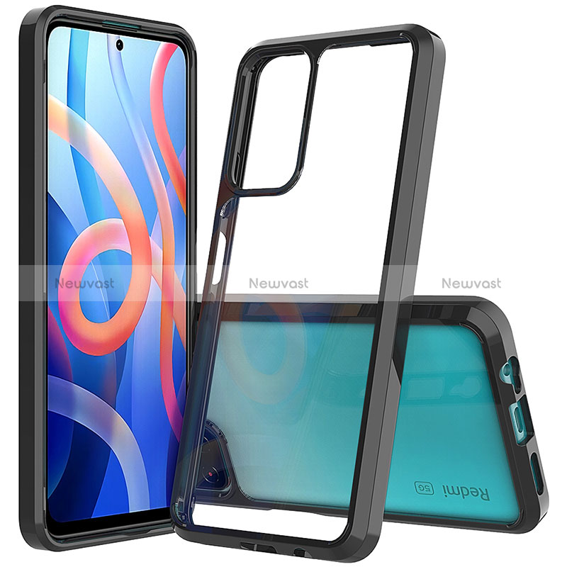 Silicone Transparent Frame Case Cover 360 Degrees ZJ1 for Xiaomi Poco M4 Pro 5G