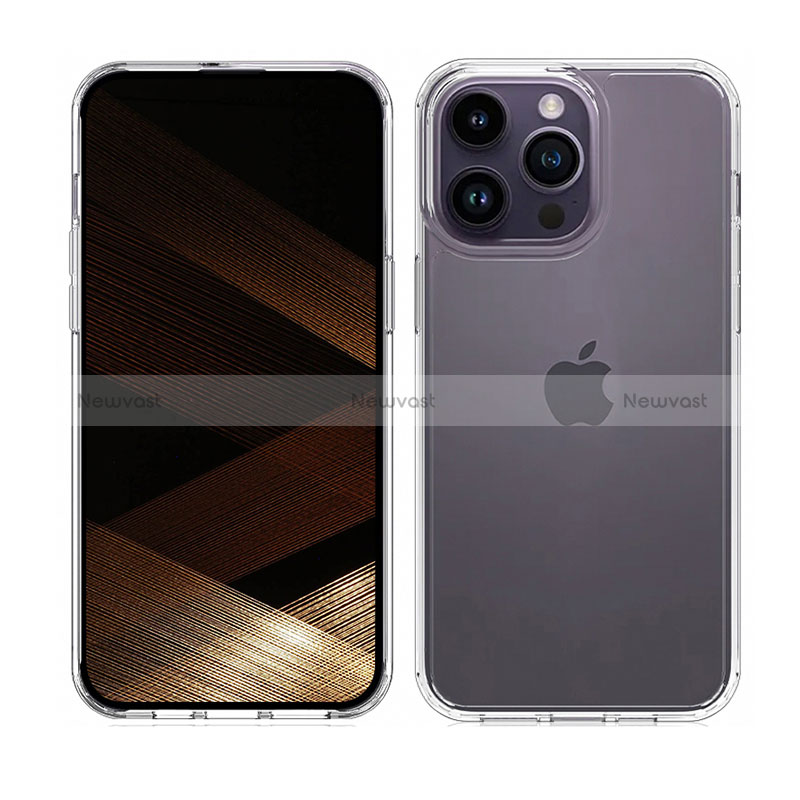 Silicone Transparent Frame Case Cover 360 Degrees ZJ2 for Apple iPhone 15 Pro Max