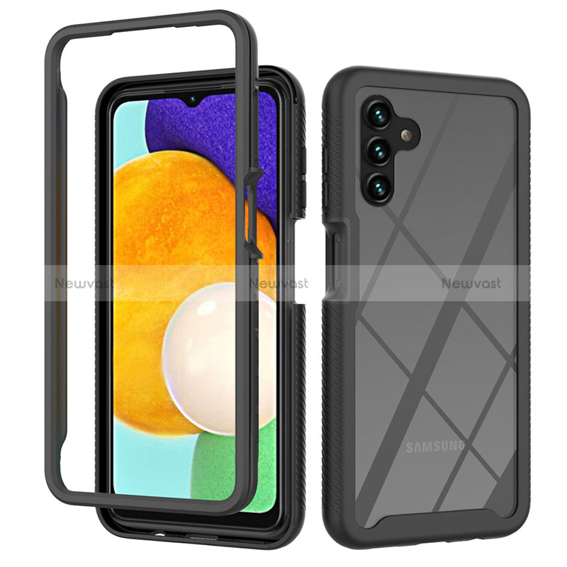 Silicone Transparent Frame Case Cover 360 Degrees ZJ2 for Samsung Galaxy A13 5G Black