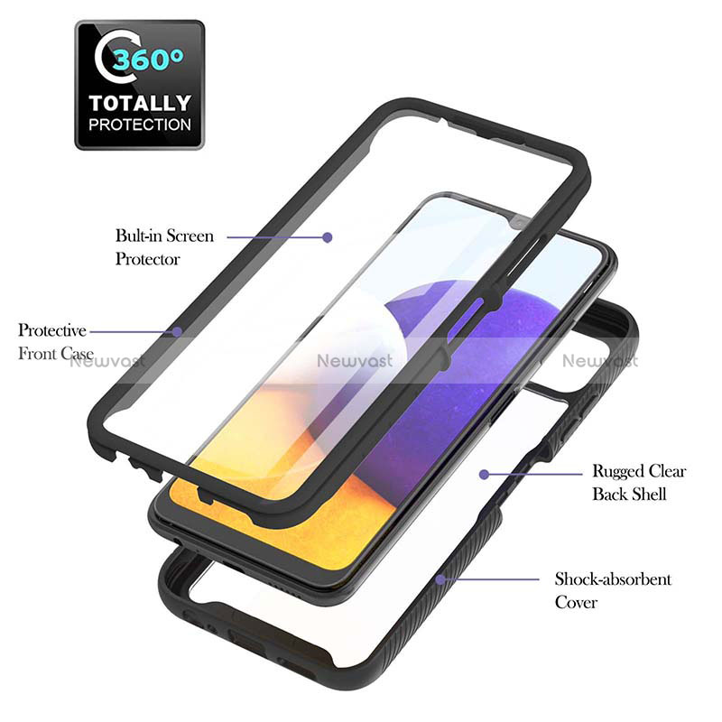 Silicone Transparent Frame Case Cover 360 Degrees ZJ2 for Samsung Galaxy A22s 5G