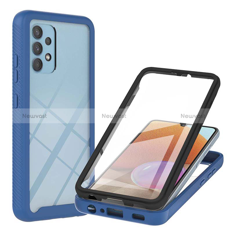 Silicone Transparent Frame Case Cover 360 Degrees ZJ2 for Samsung Galaxy A32 4G