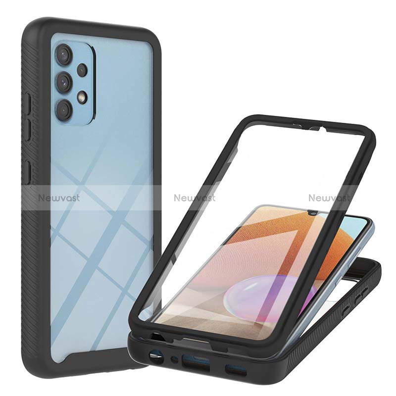 Silicone Transparent Frame Case Cover 360 Degrees ZJ2 for Samsung Galaxy A32 4G