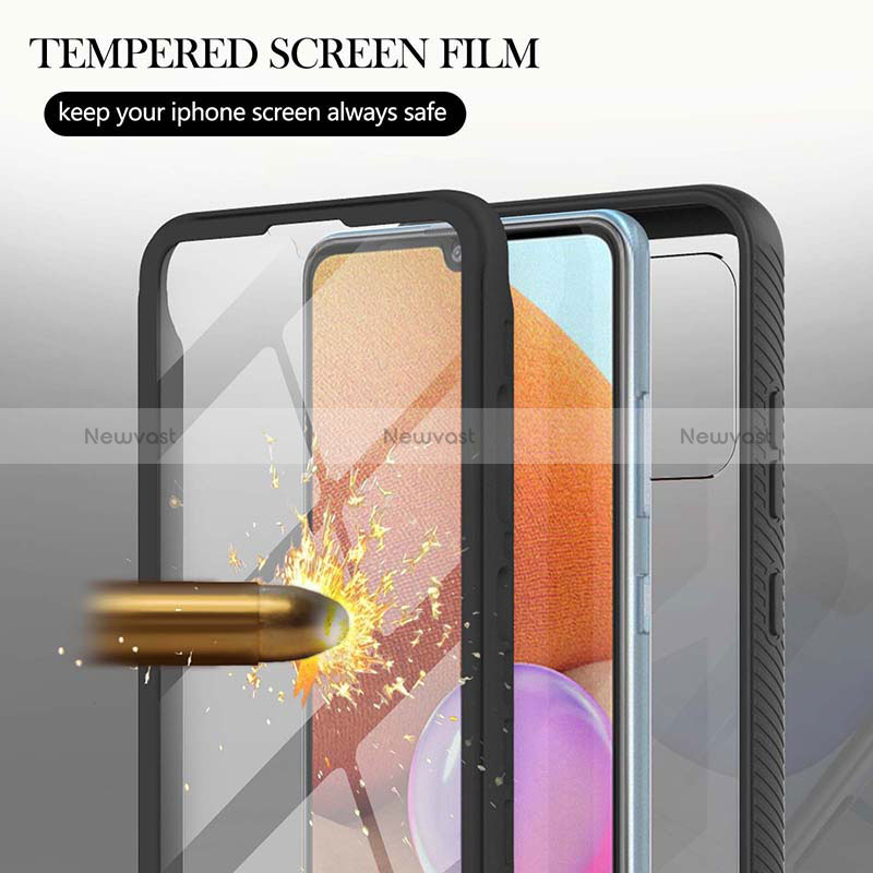 Silicone Transparent Frame Case Cover 360 Degrees ZJ2 for Samsung Galaxy A32 4G